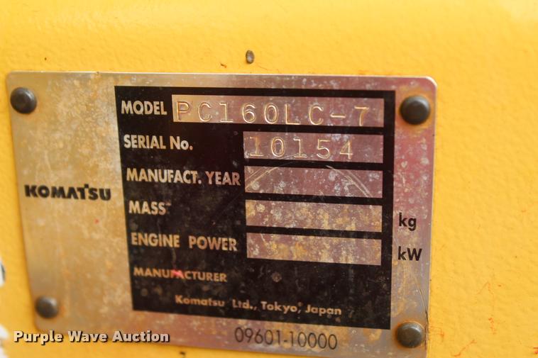 image for item L4855 2003 Komatsu PC160LC-7 excavator