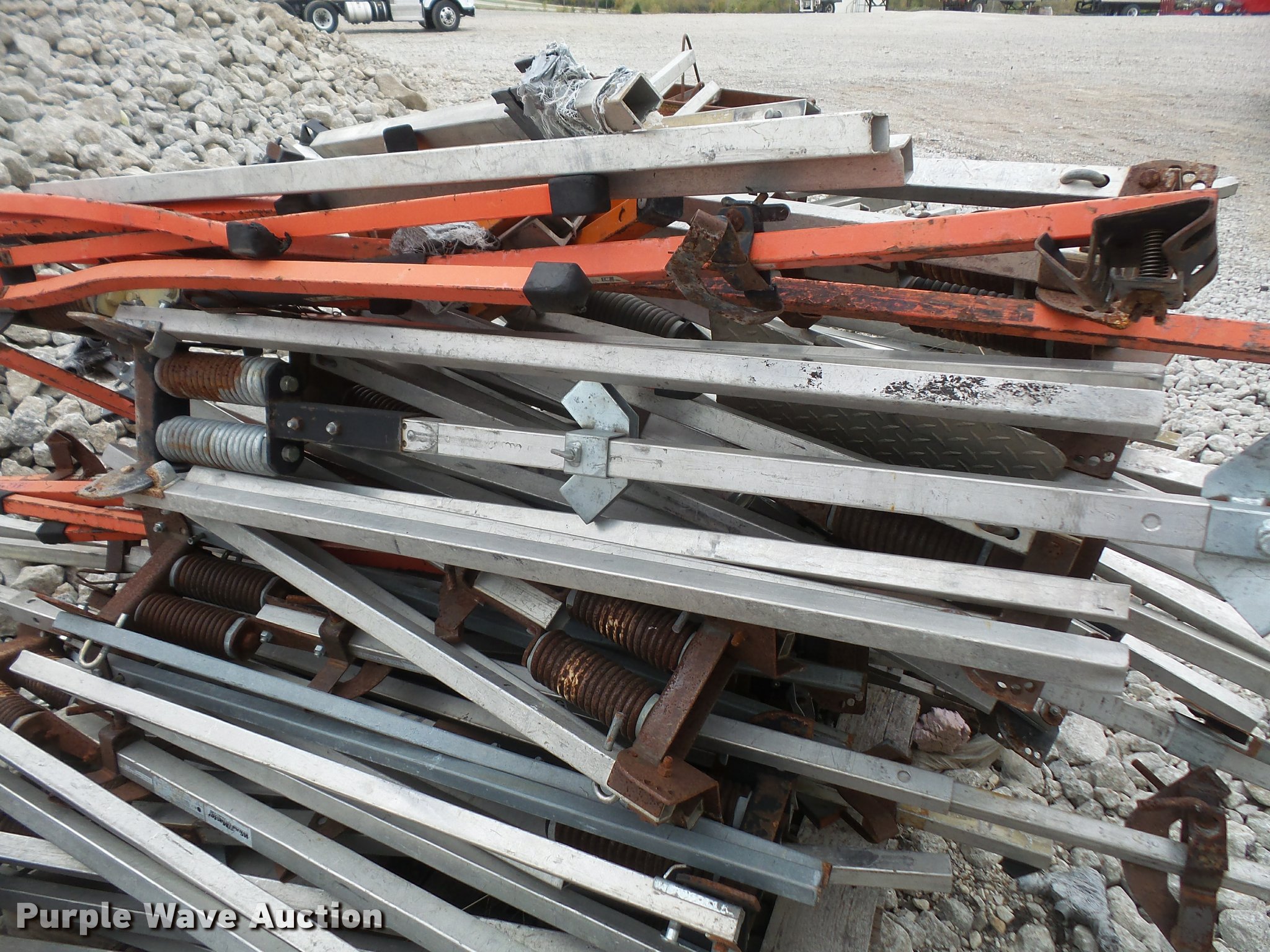 Approximately 20 sign stands and construction signs in ...