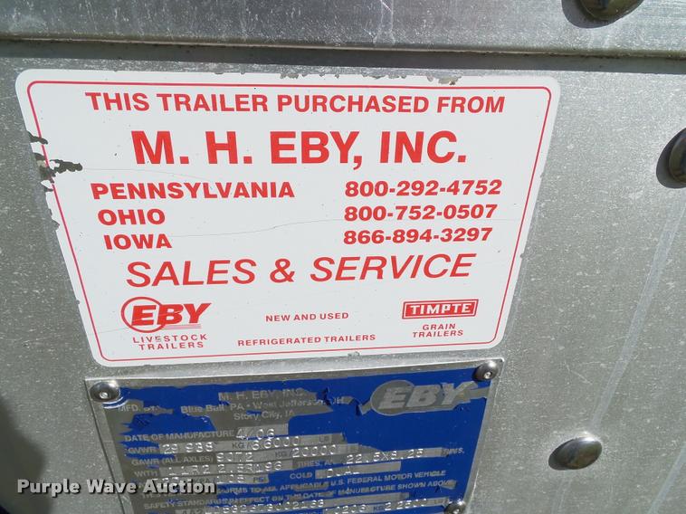 image for item BZ9932 2007 Eby livestock trailer