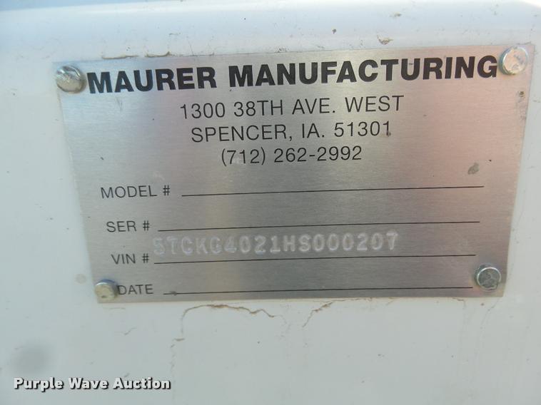 image for item DA4721 2017 Maurer 4022 double hopper grain trailer