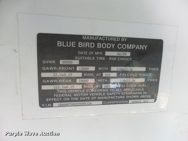 image for item AH9824 2000 Blue Bird TC2000 school bus