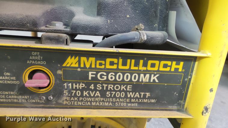 image for item BP9336 Mcculloch 5700 generator