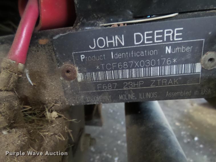 image for item BY9636 John Deere F687 Z-Trak lawn mower