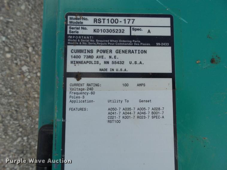 image for item BZ9881 Onan 150JC-18R-17164AB generator