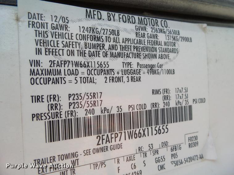 image for item BZ9901 2006 Ford Crown Victoria Police Interceptor