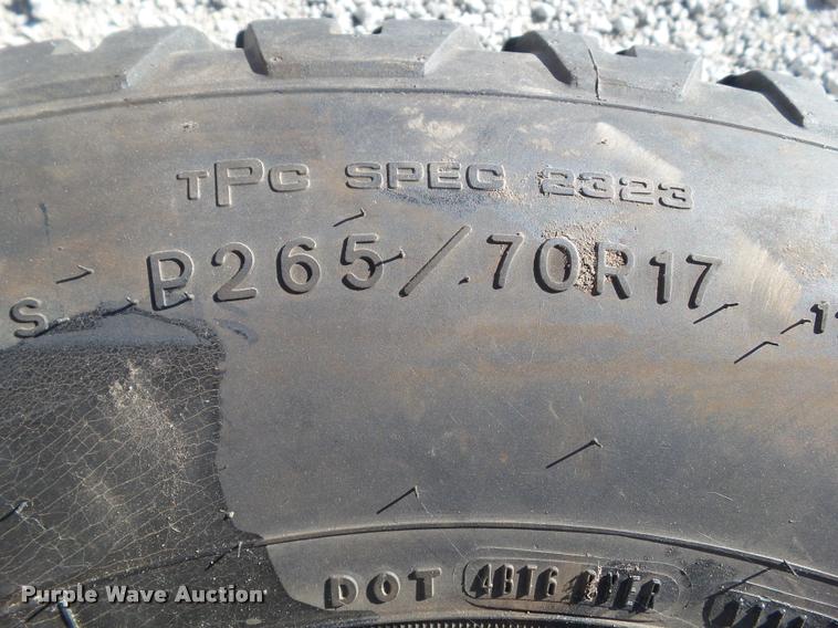 image for item BZ9922 (2) Goodyear Wrangler AT/S P265/70R17 tires