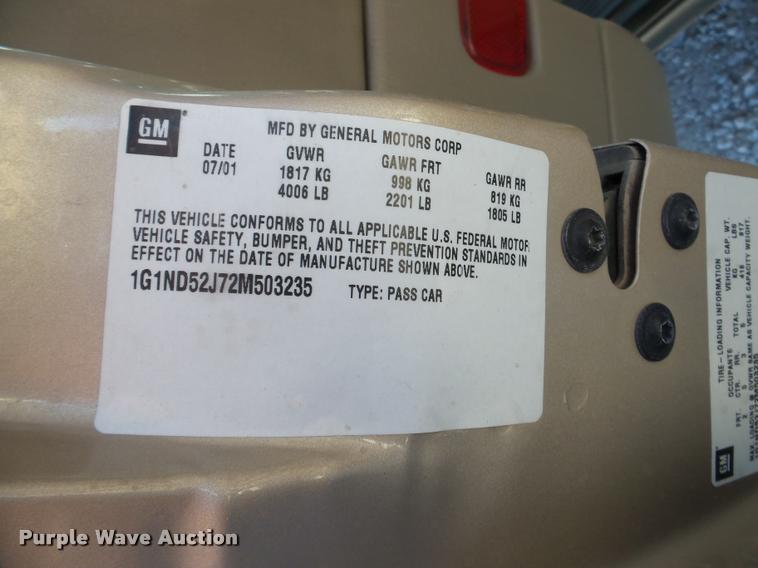 image for item DA2965 2002 Chevrolet Malibu