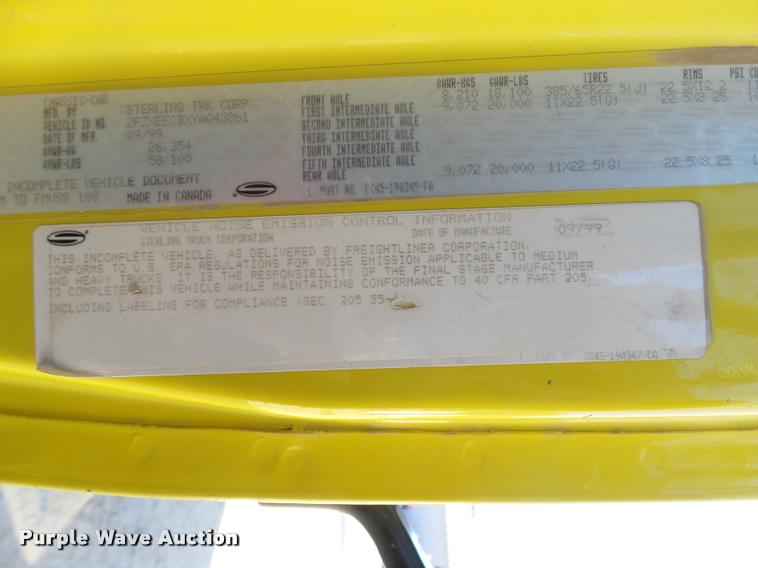 image for item DA3503 2000 Sterling LT9500 dump truck