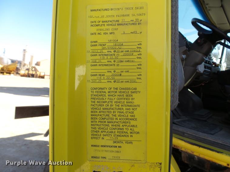 image for item DA3503 2000 Sterling LT9500 dump truck