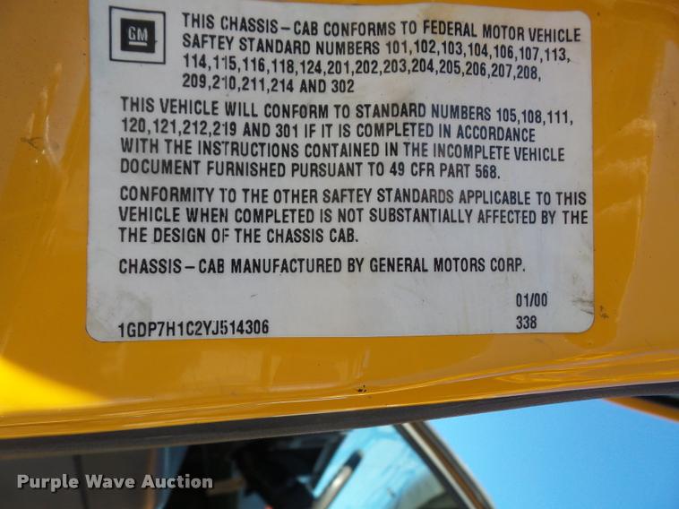 image for item DA3874 2000 GMC C8500 dump truck