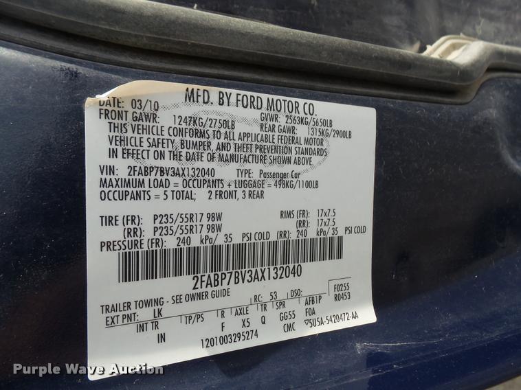 image for item DA3878 2010 Ford Crown Victoria Police Interceptor