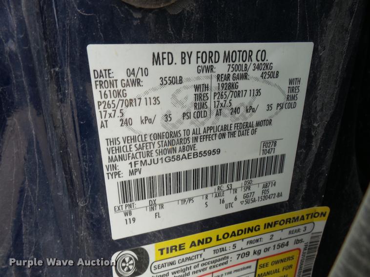 image for item DA3880 2010 Ford Expedition XLT SUV