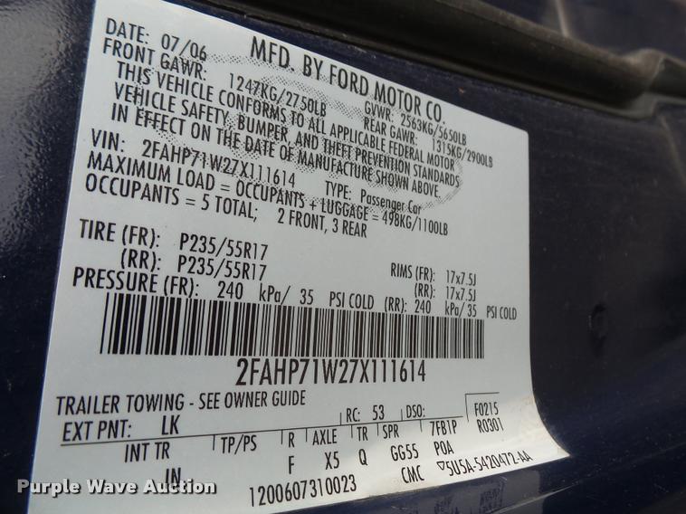 image for item DA3908 2007 Ford Crown Victoria Police Interceptor