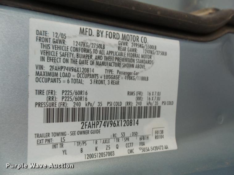 image for item DA3910 2006 Ford Crown Victoria LX