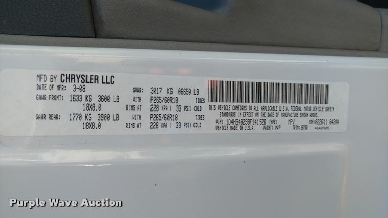 image for item DA4414 2008 Dodge Durango SLT SUV
