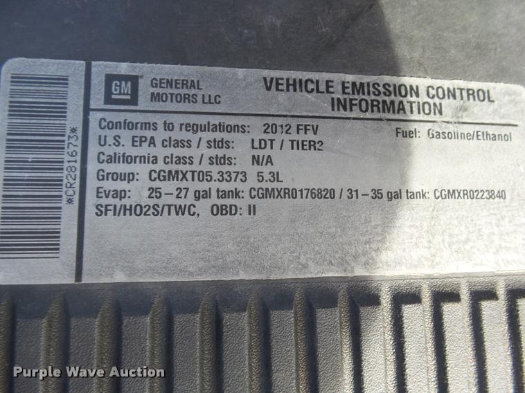 image for item DA4690 2012 Chevrolet Tahoe SUV