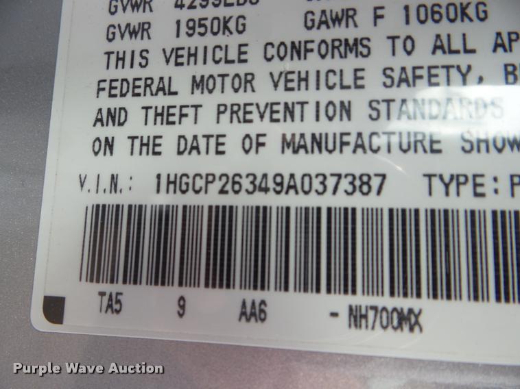 image for item DB3590 2009 Honda Accord