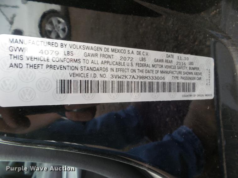 image for item DB3591 2011 Volkswagen Jetta