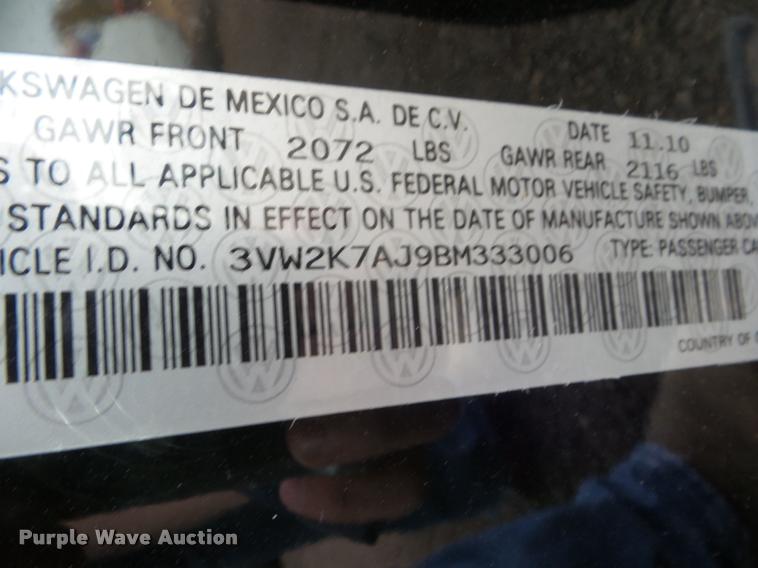 image for item DB3591 2011 Volkswagen Jetta