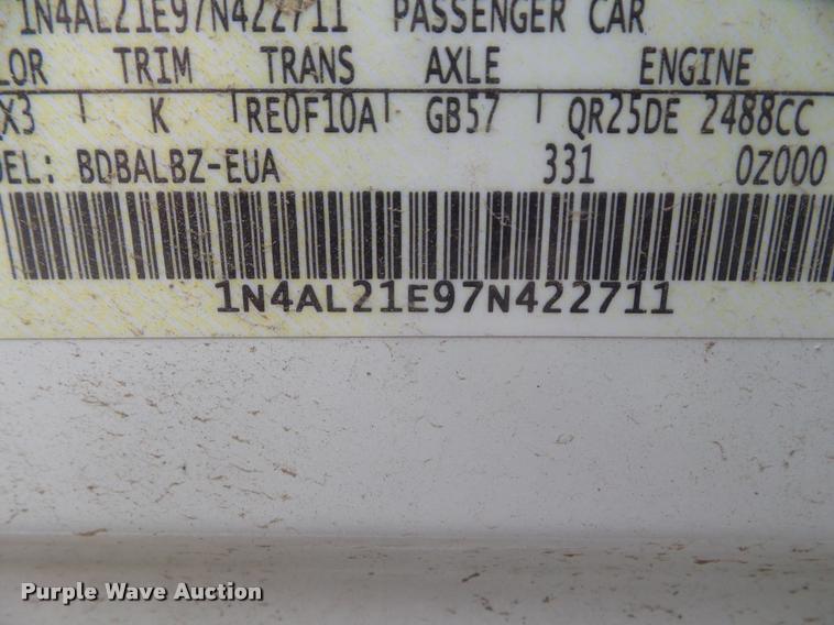 image for item DB3592 2007 Nissan Altima