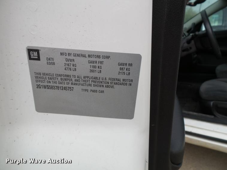 image for item K8078 2008 Chevrolet Impala Police