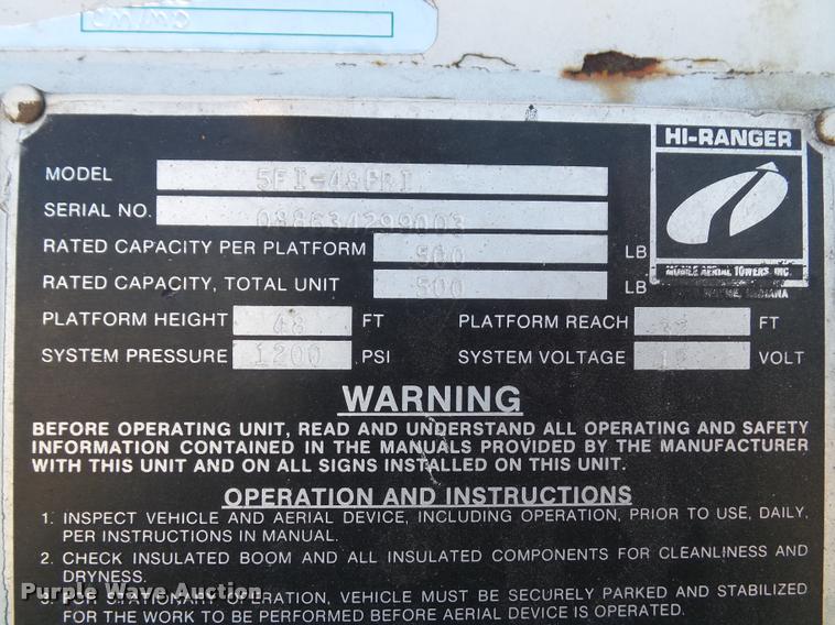 image for item K8117 1987 International S1900 bucket truck