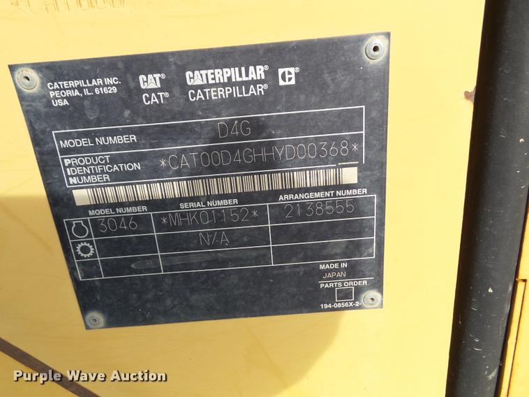 image for item K8133 2002 Caterpillar D4G XL dozer