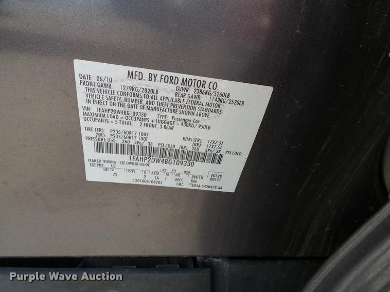 image for item K8145 2011 Ford Taurus