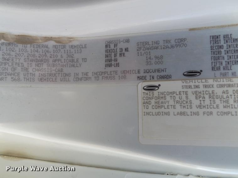 image for item K8150 2002 Sterling L7500 Vactor Ram jetter truck