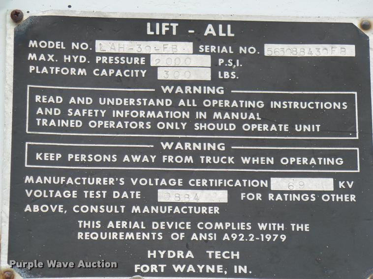 image for item L4297 1988 Ford F450 Super Duty bucket truck