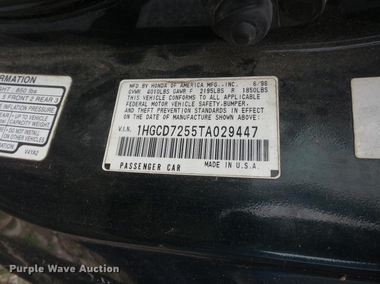image for item L4301 1996 Honda Accord