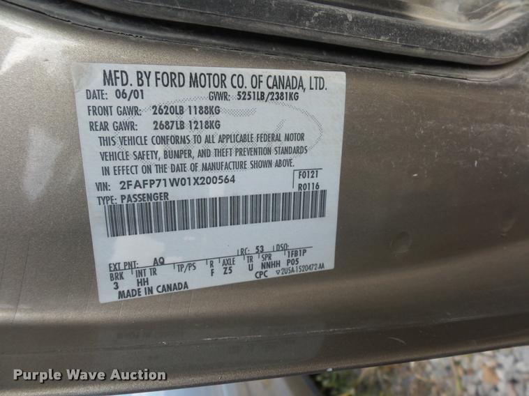 image for item L4314 2001 Ford Crown Victoria Police Interceptor