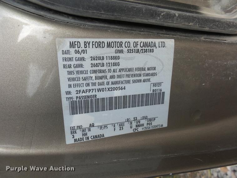 image for item L4314 2001 Ford Crown Victoria Police Interceptor