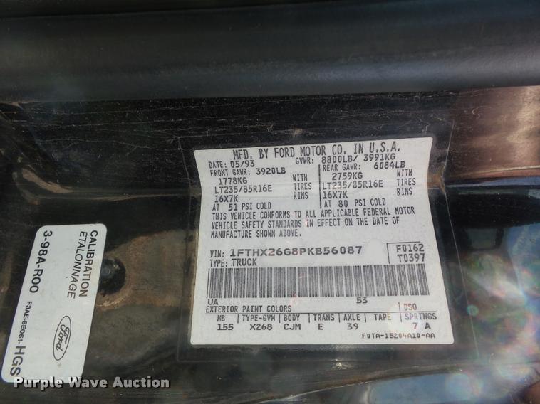 image for item L4321 1993 Ford F250 HD SuperCab pickup truck