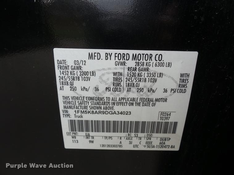 image for item L7120 2013 Ford Explorer Police Interceptor Utility SUV