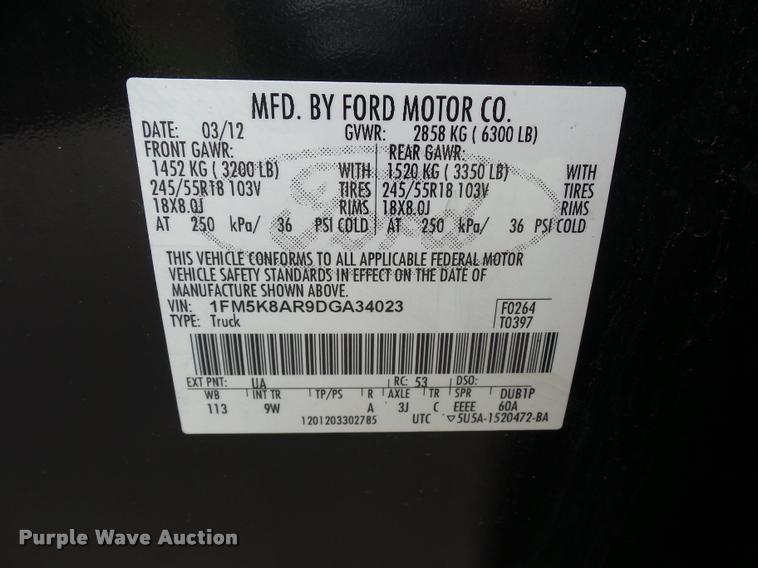 image for item L7120 2013 Ford Explorer Police Interceptor Utility SUV