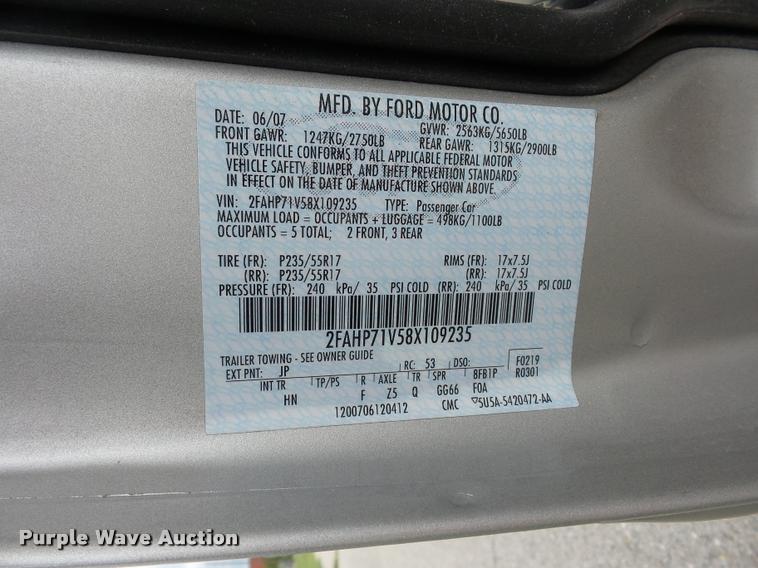 image for item L7121 2008 Ford Crown Victoria Police Interceptor