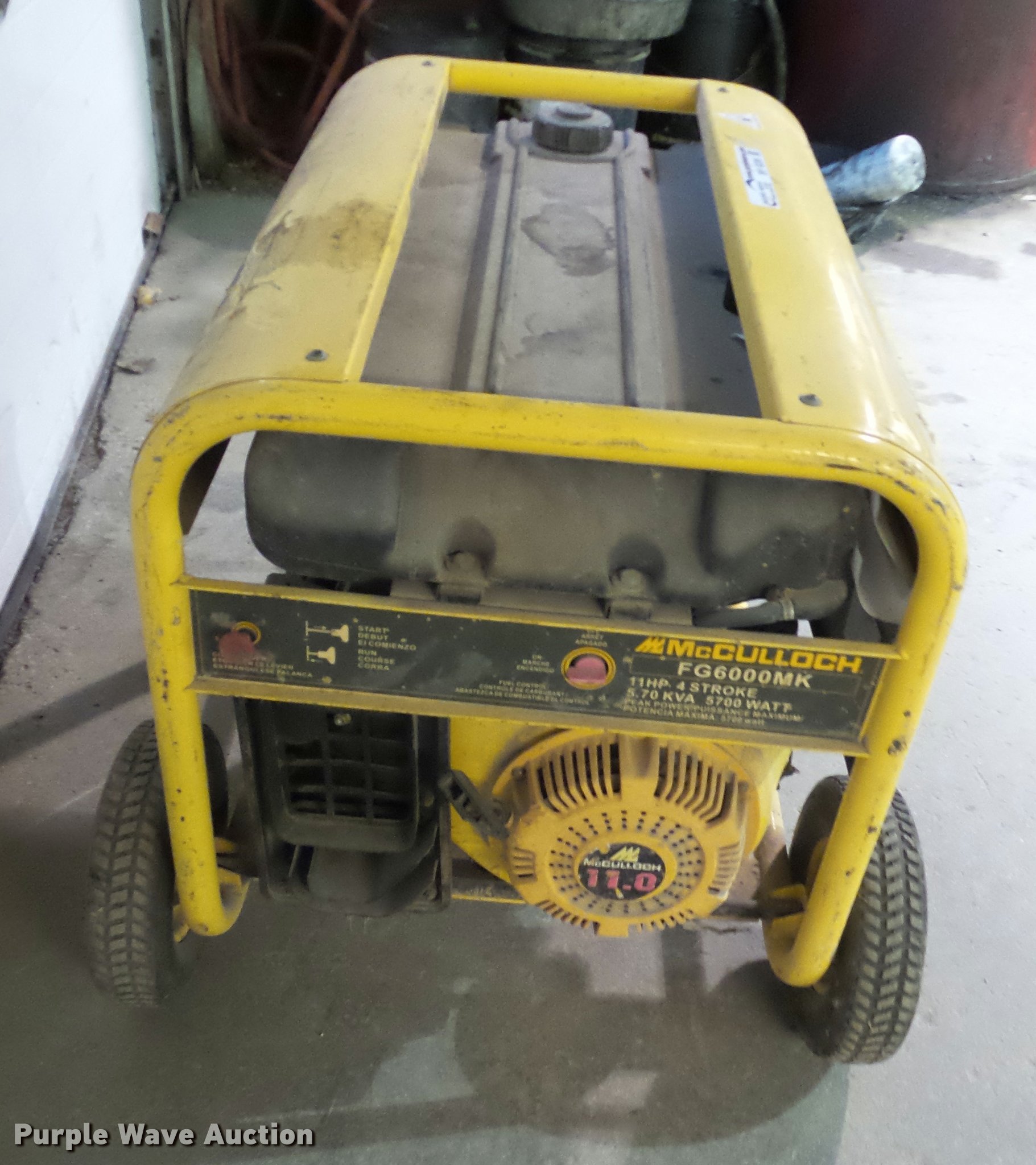 Mcculloch 5700 generator in Atchison, KS Item BP9336 sold Purple Wave