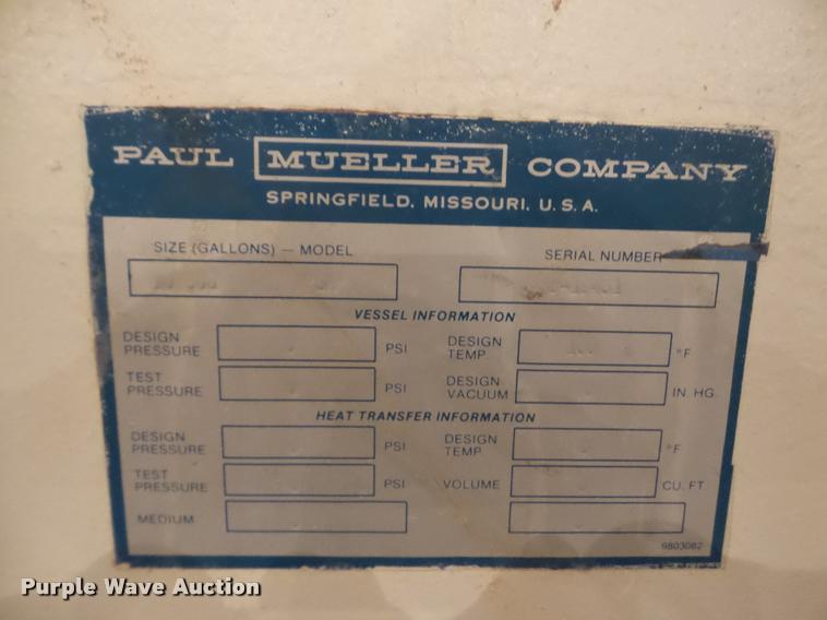 image for item DA4755 Mueller SH steel horizontal tank