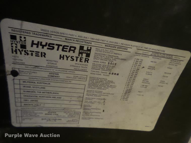 image for item DA4821 Hyster 100 forklift