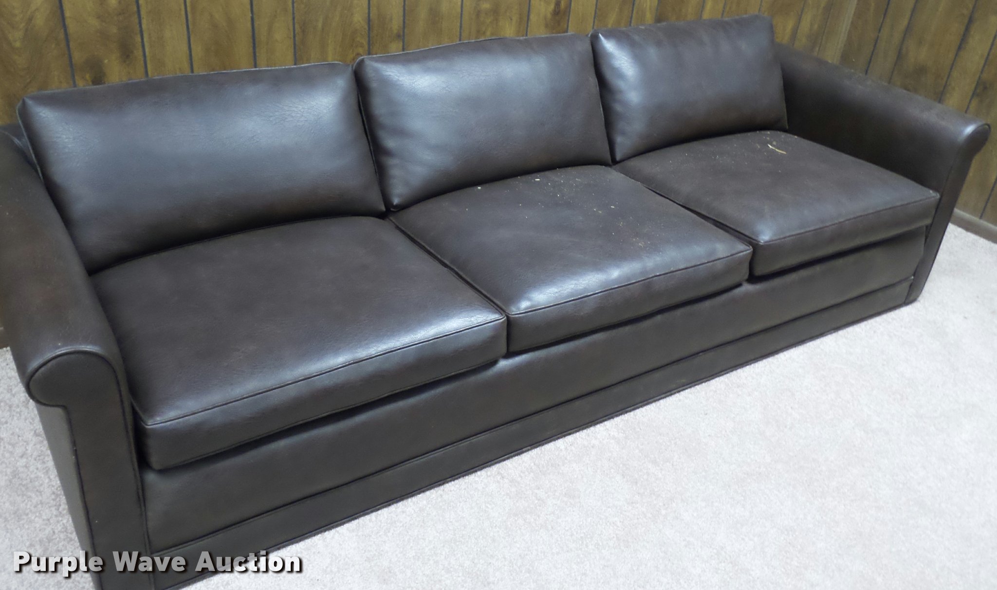 (3) leather couches in Dimmitt, TX Item BJ9297 sold Purple Wave