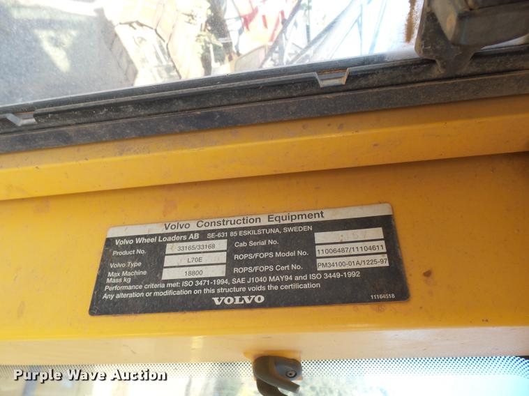 image for item DB0080 2003 Volvo L70E wheel loader