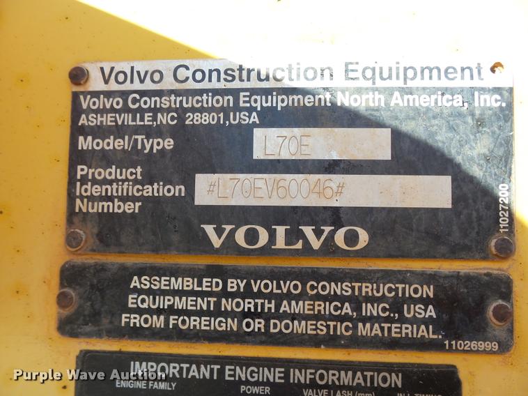 image for item DB0080 2003 Volvo L70E wheel loader