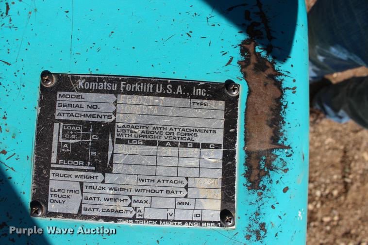 image for item DB0091 Komatsu FG40ZT-7 forklift