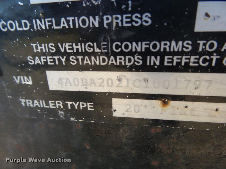 image for item DA4714 2012 Neal utility trailer