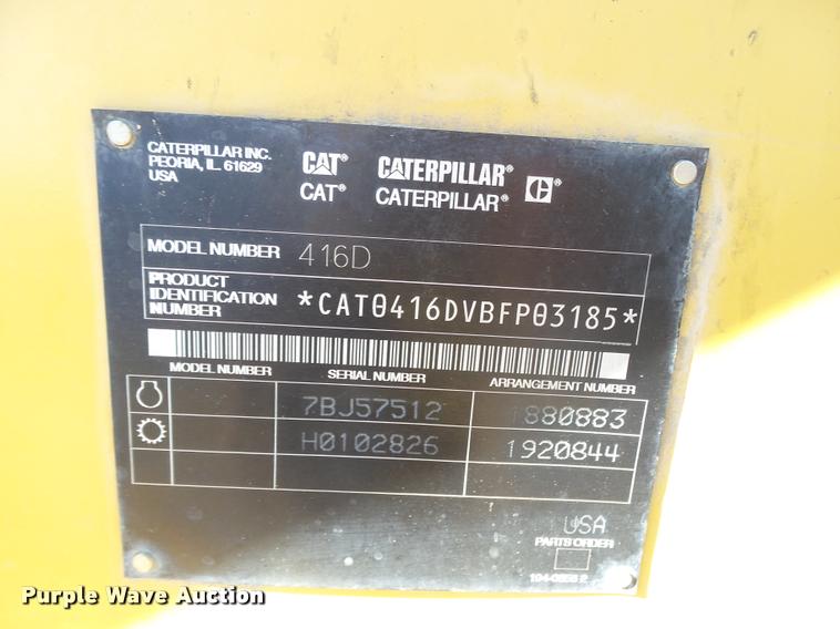 image for item DA4715 2002 Caterpillar 416D backhoe