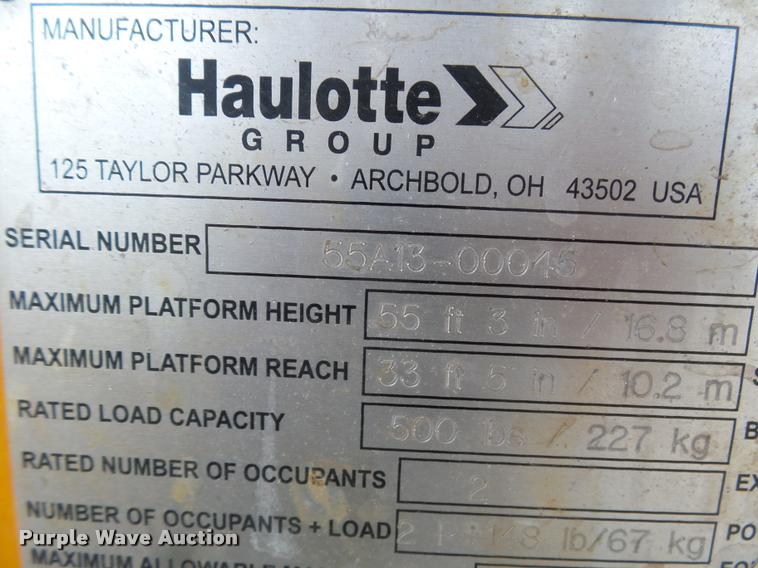 image for item DB1753 2013 Haulotte 5533A boom lift