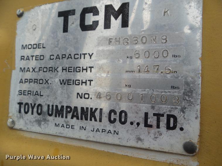 image for item DB3607 TCM FHG30N8 forklift