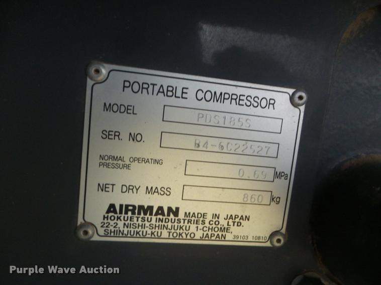 image for item DB3615 2012 Air Man PDS1855 air compressor
