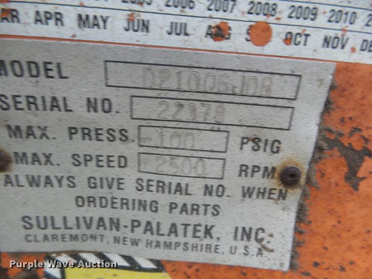 image for item DB3617 2002 Sullivan Palatek D210Q air compressor